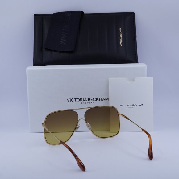 Victoria Beckham VB132S 709 Aviator Sunglasses – Gold/Brown Gradient - Picture 6 of 9